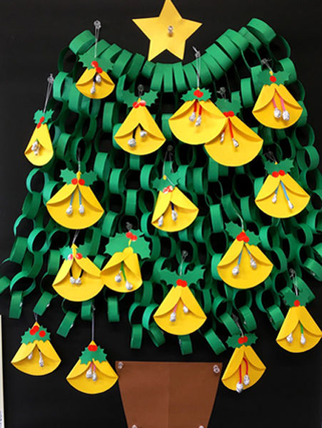 壁面飾り　クリスマス　プレゼント　ツリー　ポインセチア　ベル-1- 保育　12月